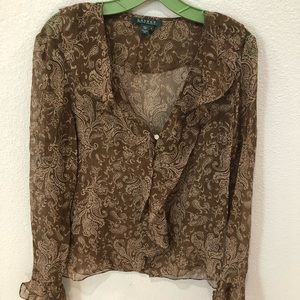 Lauren Ralph Lauren Silk Blouse EUC